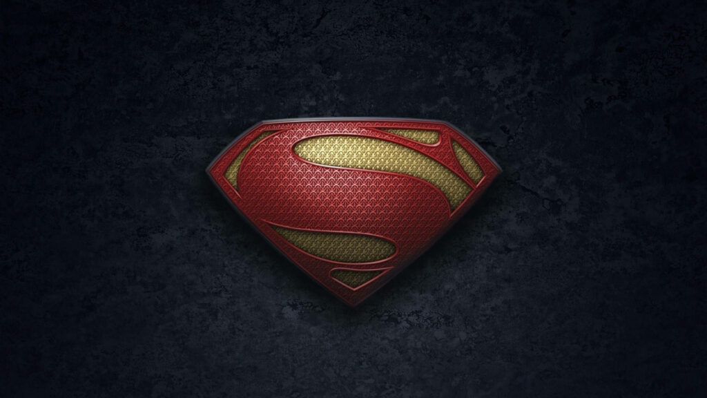 Superman's Bold Textured Logo Shines on Black Background Wallpaper