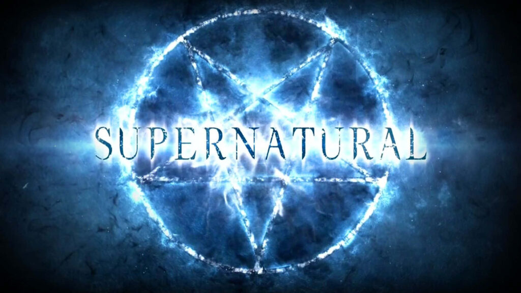 Glowing Supernatural Wallpaper: Intricate Pentagram & Series Title
