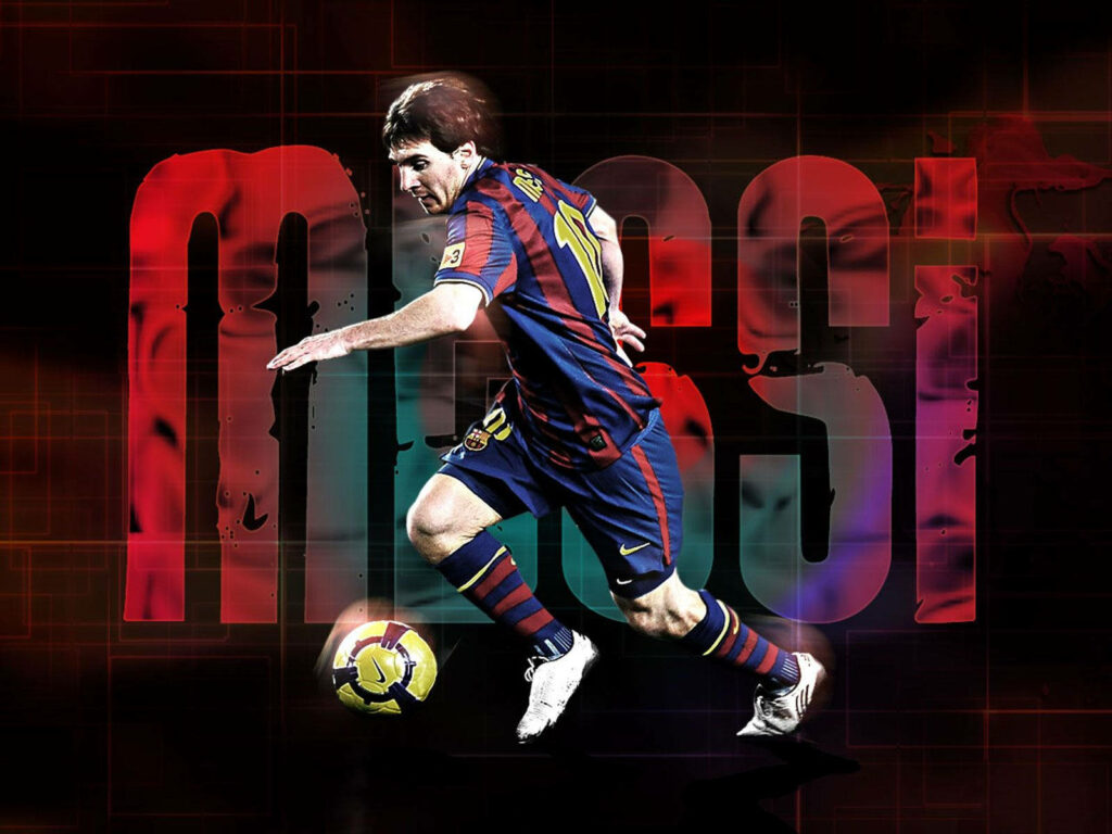 Captivating Messi: A Striking Fusion of Talent and Style on Display in the PSG Arena Wallpaper
