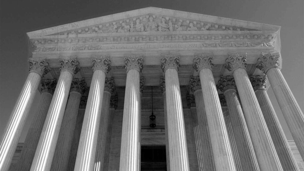 Monochrome Supreme Court Wallpaper: Majestic Architectural Background
