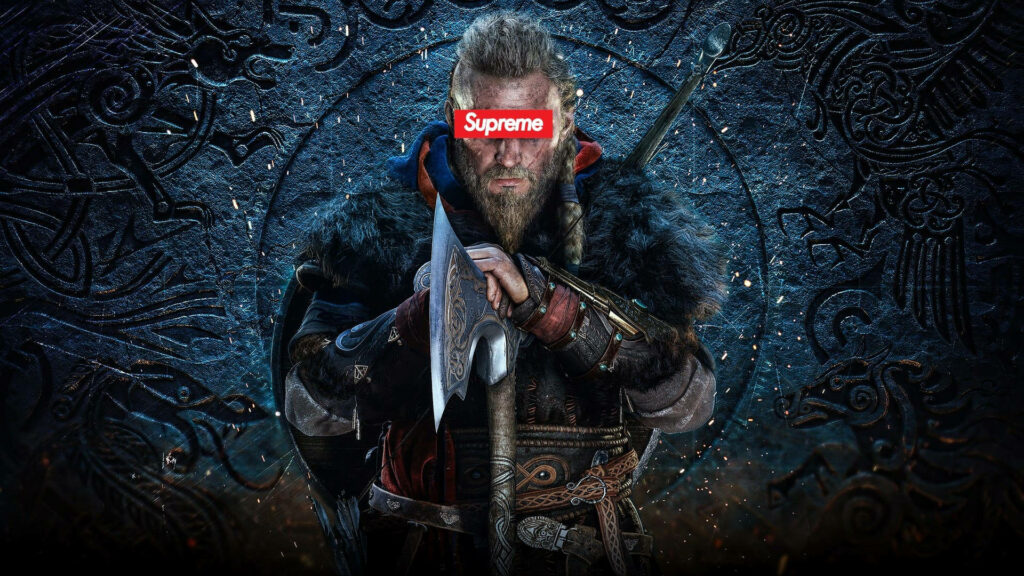Supreme Viking: Eyes of Power Embracing the Coolness Wallpaper