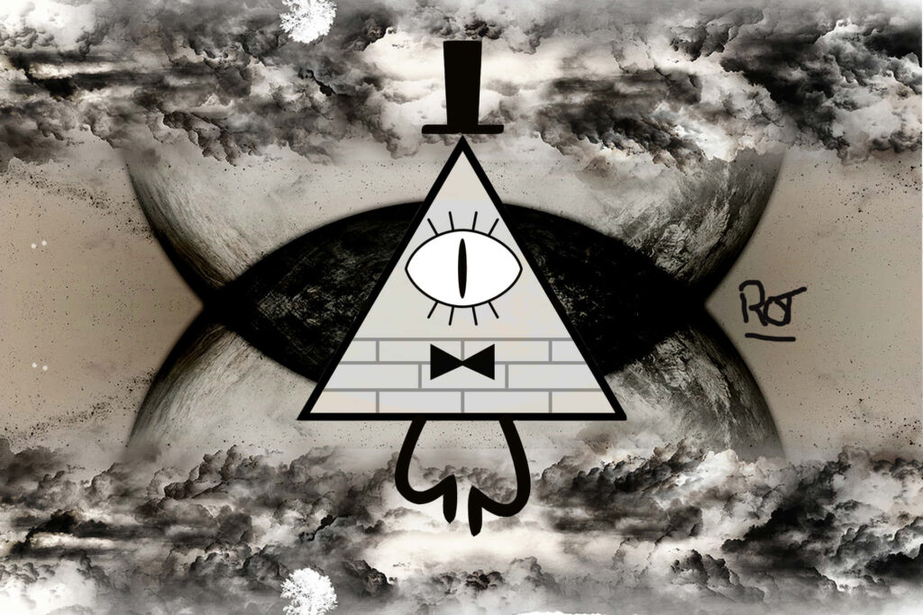 Surreal Bill Cipher Wallpaper: Dark Illuminati Design Background