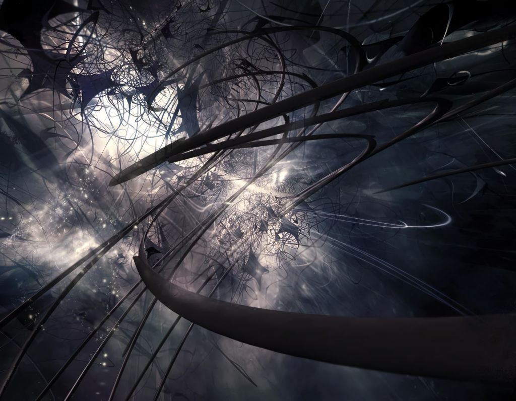 Cosmic Surreal Wallpaper: Flowing Abstract Design & Ethereal Light