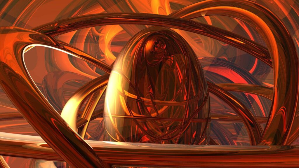 Surreal Orange Gold Wallpaper: Intricate Abstract Background Design