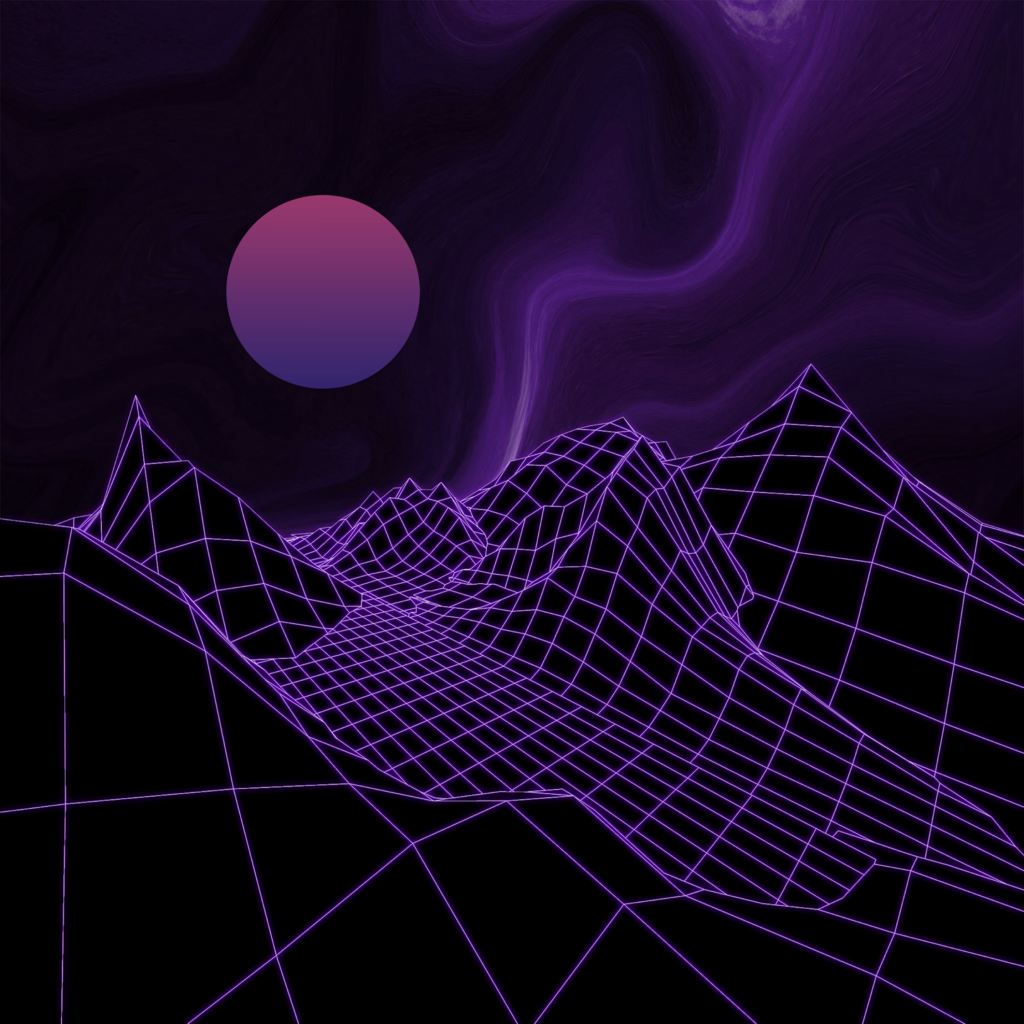 Surreal Digital Landscape Wallpaper: Purple, Pink & Blue Gradients