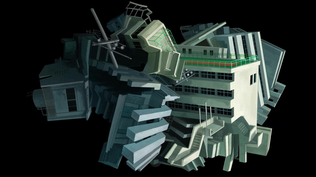 Surreal Wallpaper: Warped School Building from Sonny Boy Design