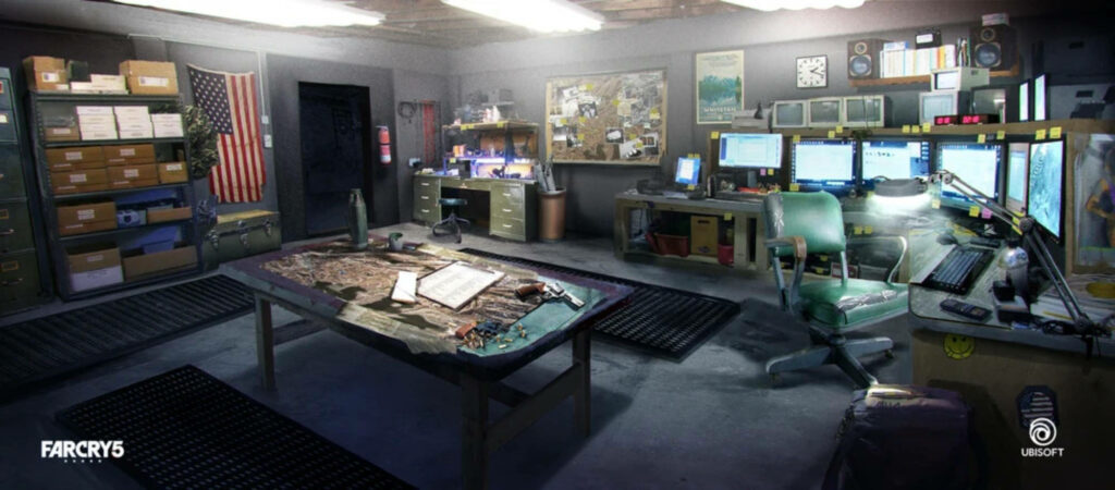 The High-Tech Hub: Exploring Far Cry 5's Resistance Surveillance Control Room Wallpaper