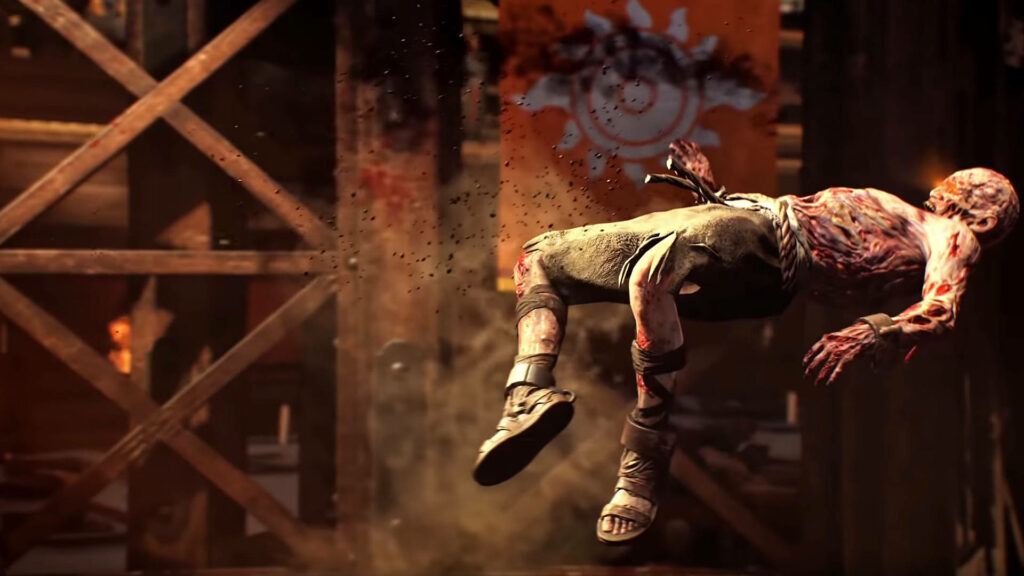 Intense Call of Duty: Black Ops 4 Zombie Mode Action with Explosive Background Wallpaper