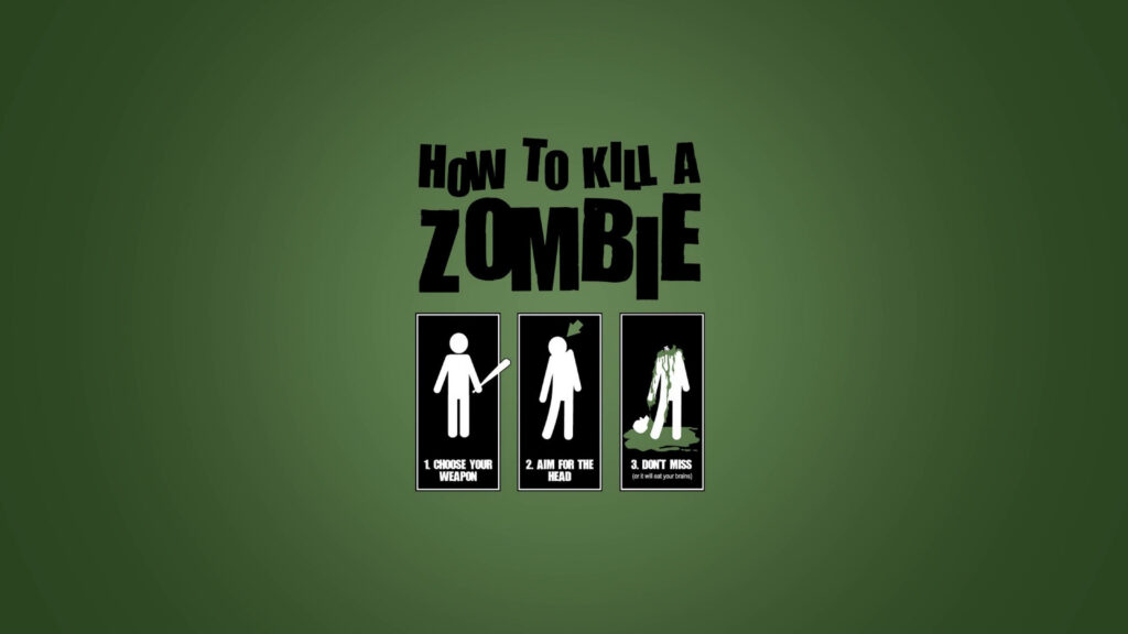 Zombie-slaying Made Easy: Hilarious Computer Desktop Wallpaper for Apocalypse-Ready Users!
