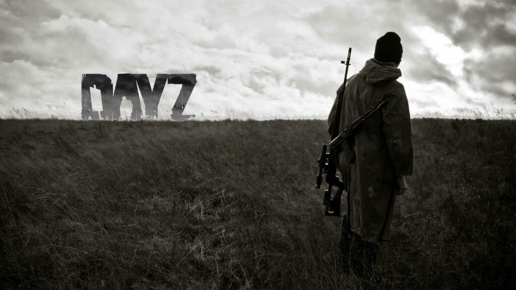 Dayz Survivor Standing Firm: A Grass Field Backdrop Wallpaper