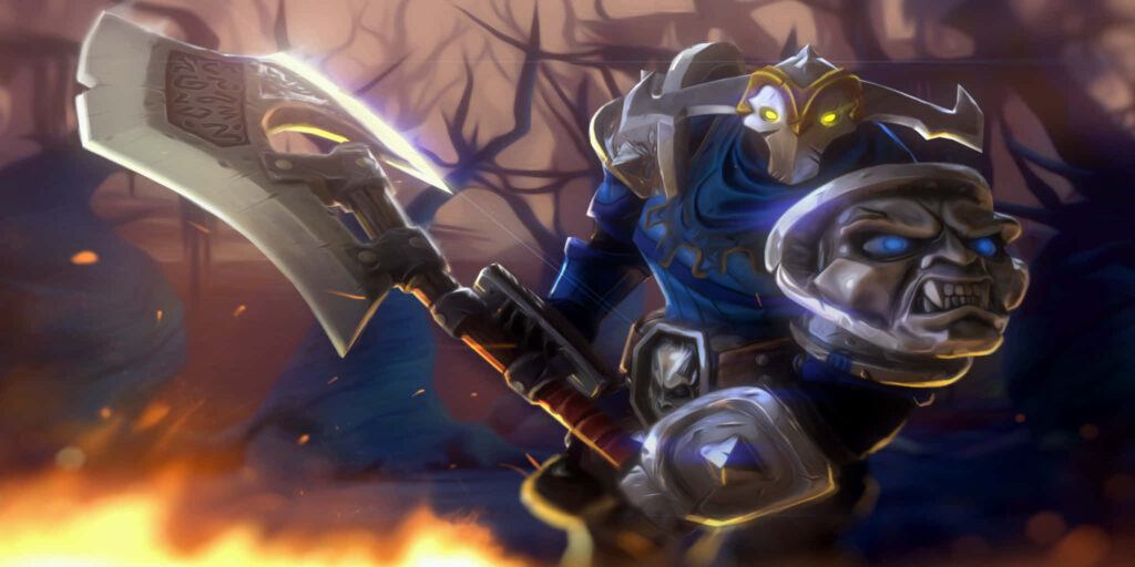 Might of the God of War: A Majestic Sven Unleashes Devastation with His Massive Blade Wallpaper
