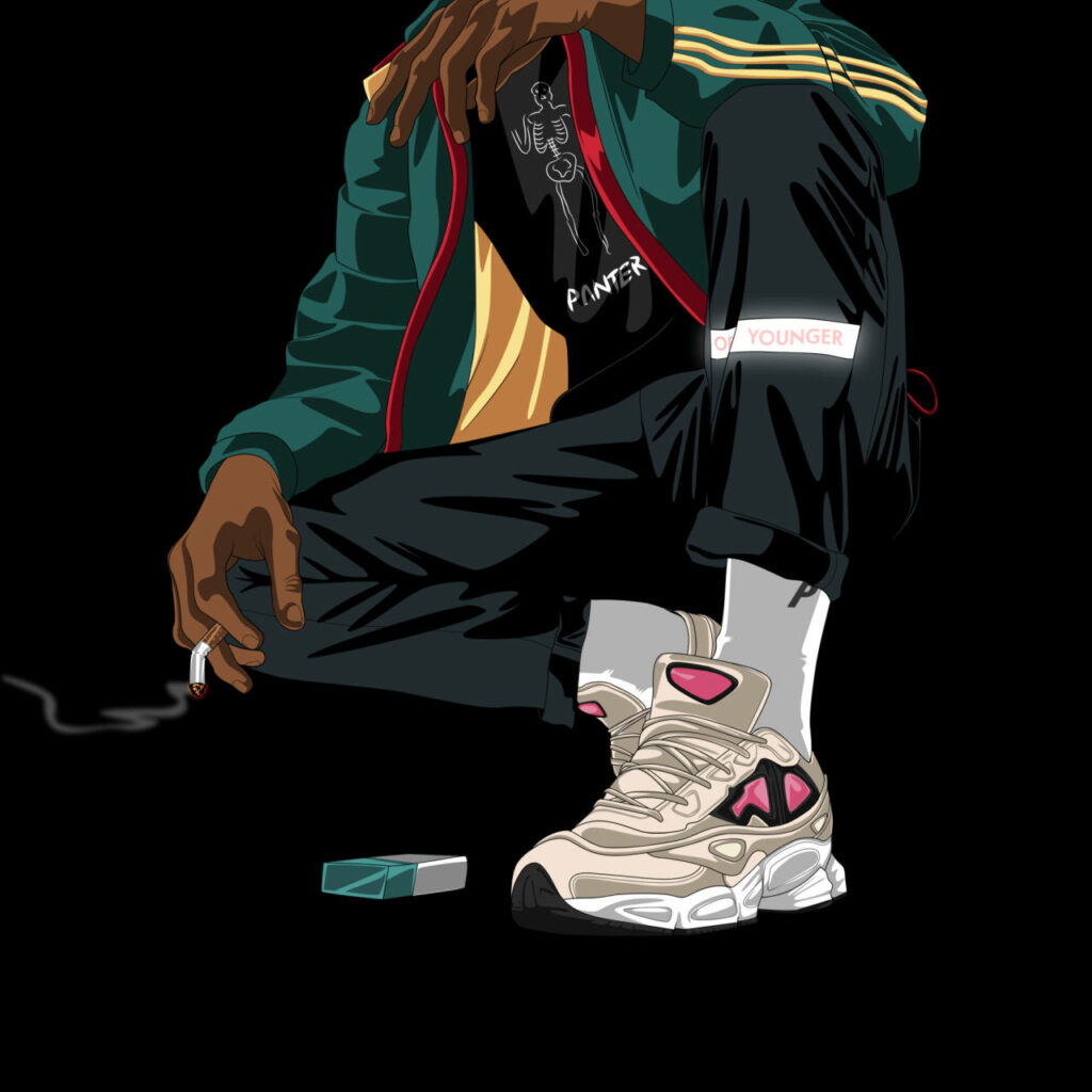 Swaggering Style: The Smoking Crouch Wallpaper