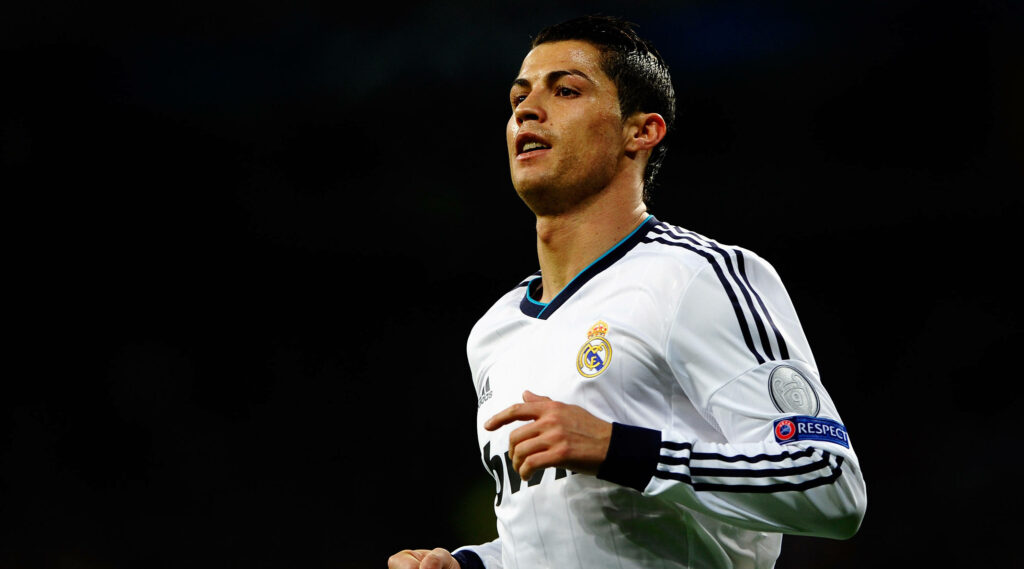 Sweat-Drenched CR7 Dominating the Premier League Wallpaper
