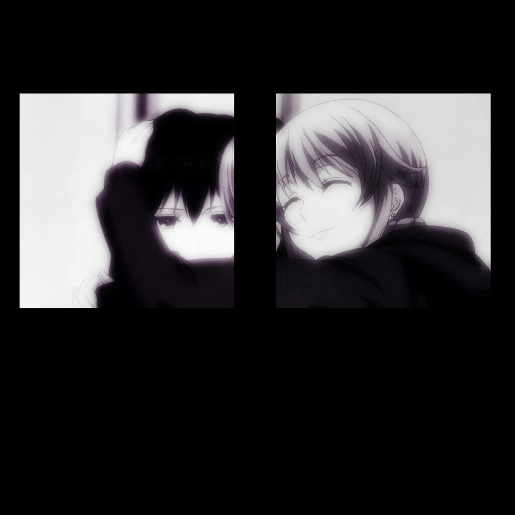 Disheartened Darling Comforted by Devoted Beau: Cute Partners' Matching PFP Wallpaper