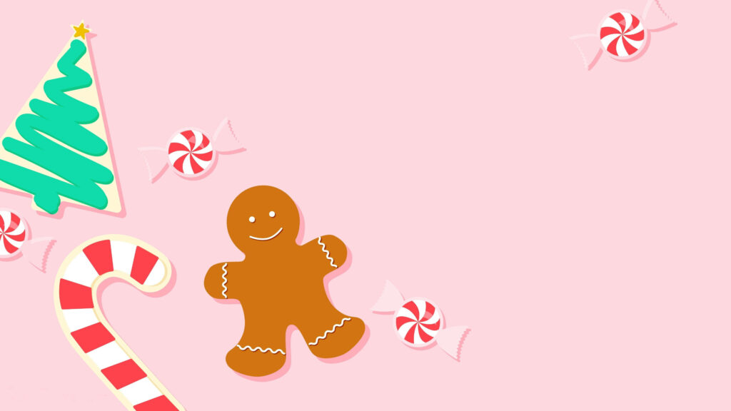 Sweet and Pink: A Gingerbread Christmas Aesthetic Wallpaper