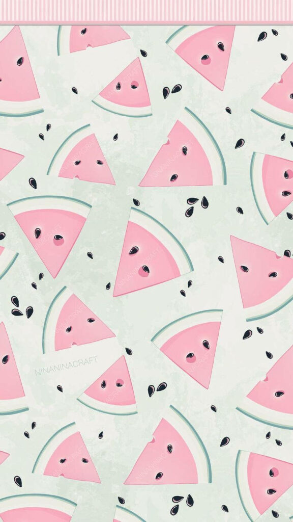Refreshing Summer Vibes: A Playful Watermelon-themed iPhone Wallpaper