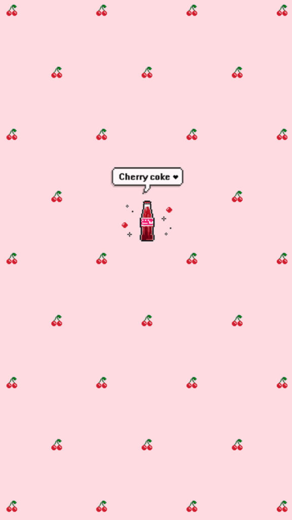 Sweet Cherry Delight: Adorable Tablet Background with Cherry Theme and Refreshing Cherry Cola Wallpaper