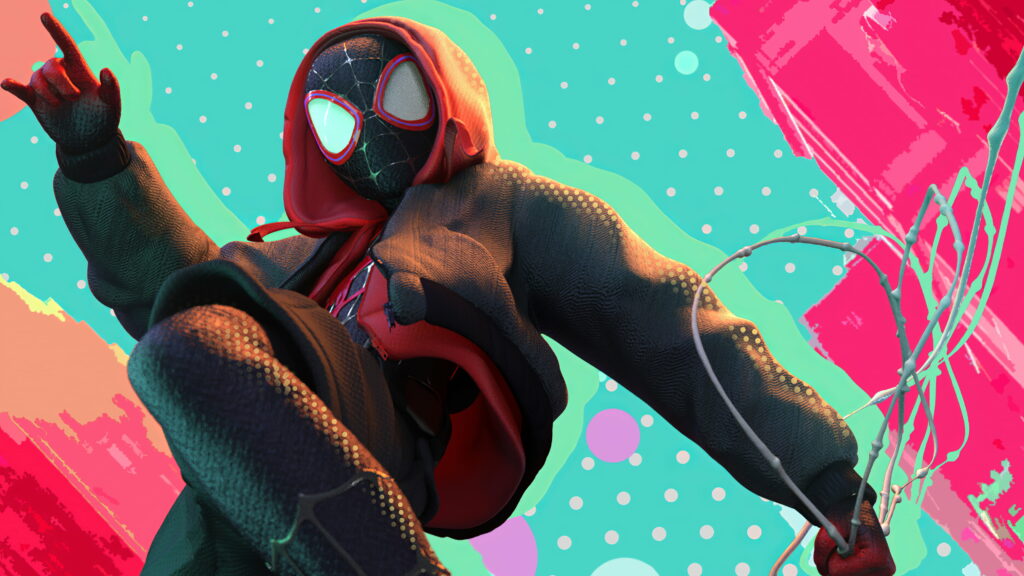 Modern Spider-Man Miles Morales in Vibrant Pop Art Wallpaper