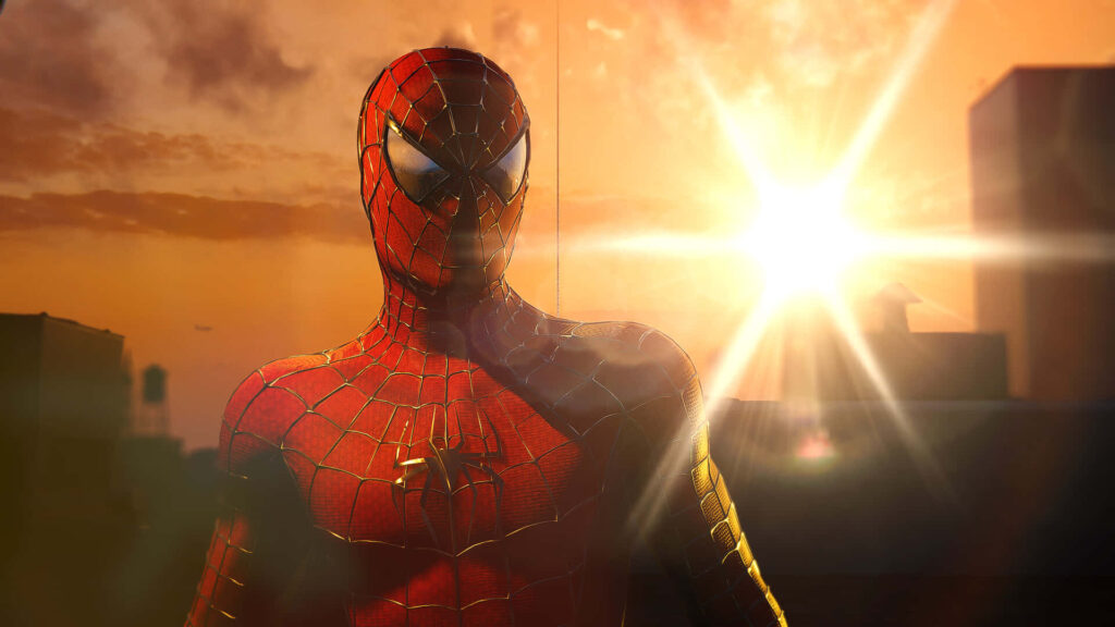 Swinging into Action: An Epic Ultimate Spider-Man Wallpaper, Showcasing His Superhuman Agility and Powerful Web-Slinging Prowess. A Must-Have Background for Fans and Superhero Devotees!