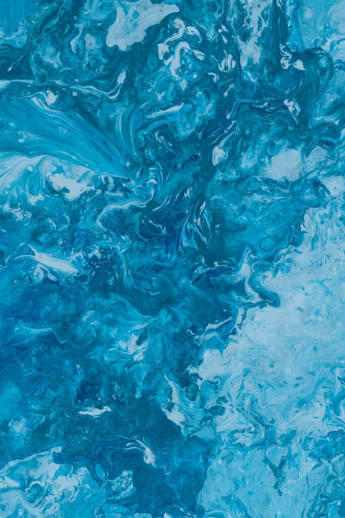 Vibrant Blue Abstract Wallpaper: Liquid Paint-Inspired Background