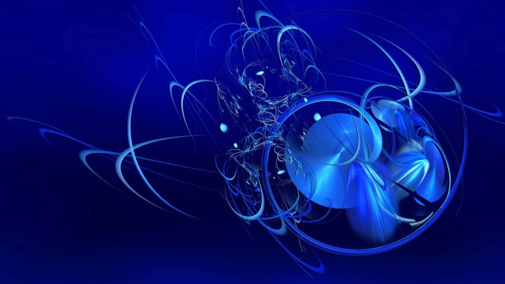 Abstract Chaos: Vibrant Swirls and Patterns Amidst Midnight Blue Wallpaper