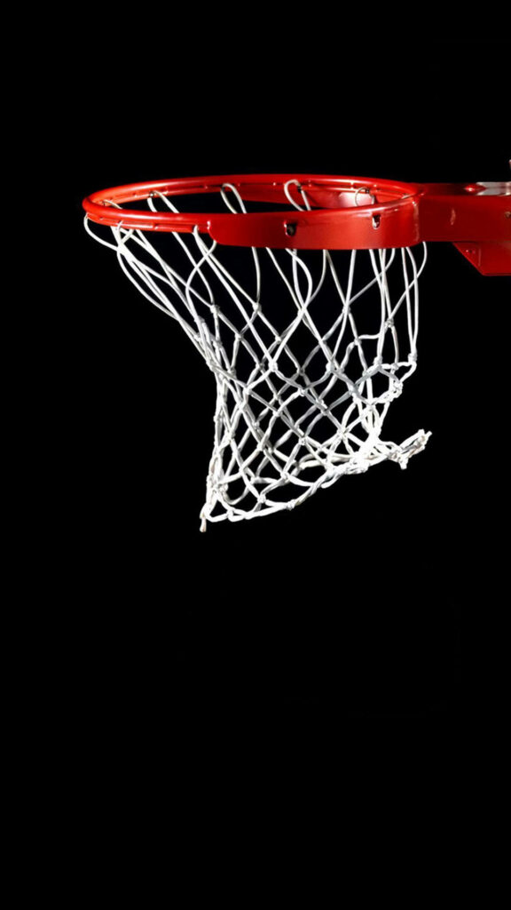Minimalist Cool Basketball Hoop against Black Background Wallpaper