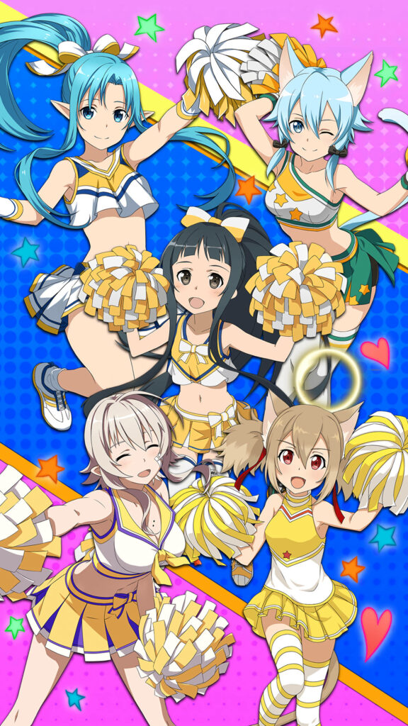 Cheerful Sword Art Online Wallpaper: Colorful Characters & Positivity