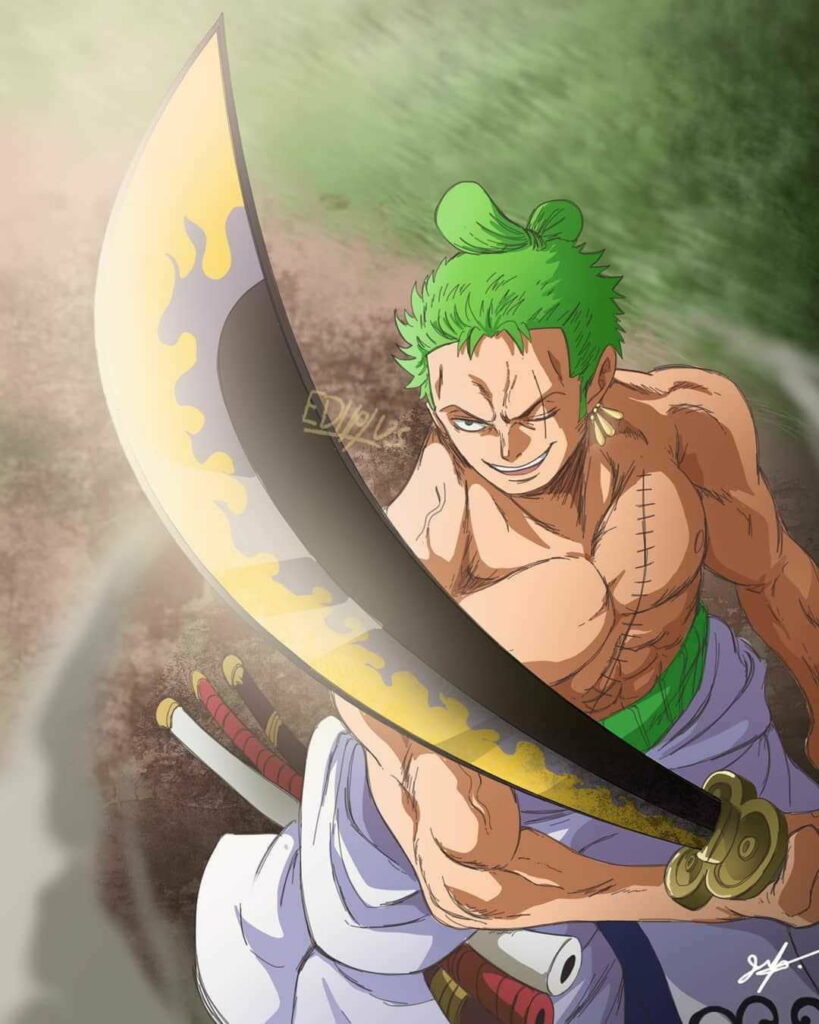 Bloody Blade: Zoro the Pirate Hunter Unleashed - HD Phone Wallpaper Featuring Roronoa Zoro's Shimotsuki Sword Skills