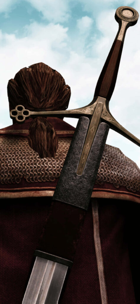 Medieval Warrior Sword Hilt and Chainmail Shoulder Close-Up - Mordhau Game Wallpaper Style!