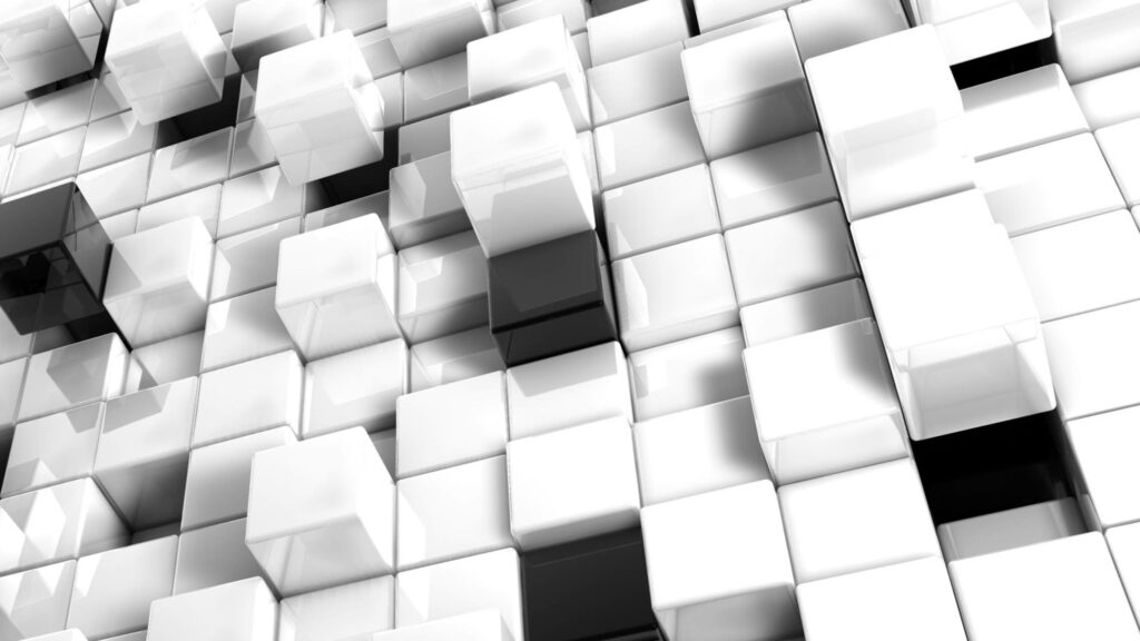 Elevated Symmetry: A Mesmerizing Arrangement of Stacked Platonic Solid Cubes Wallpaper