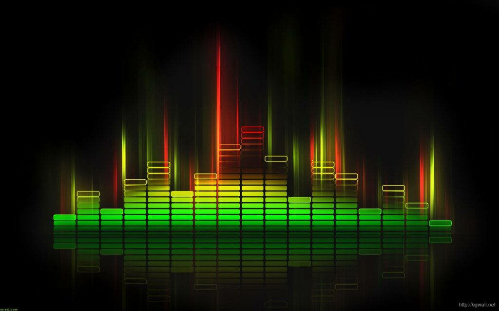 Chromatic Beat: A Stylish Equalizer Harmonizing Cool Music on Dark Background Wallpaper
