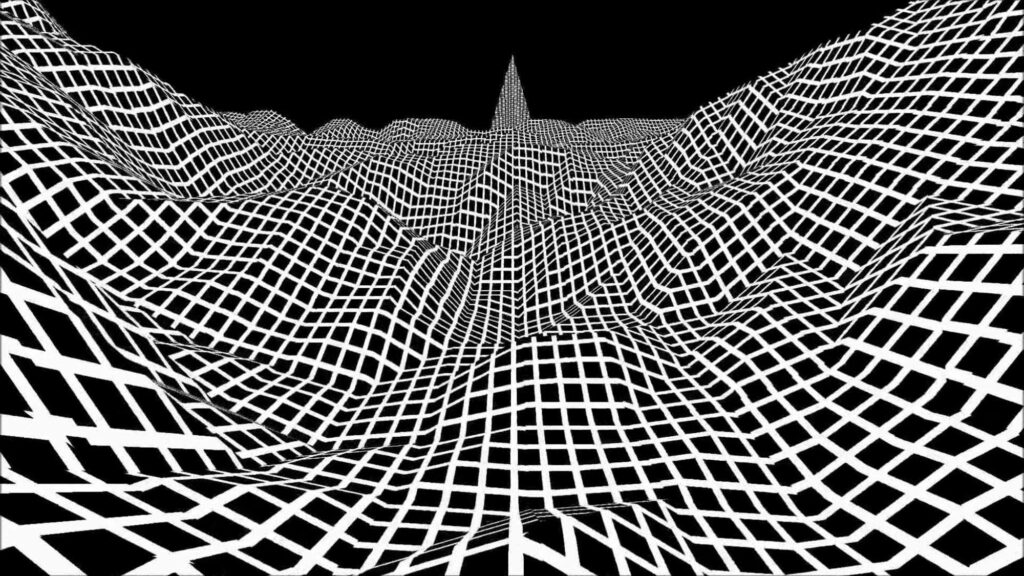 Synth Wave Grid: Captivating Trippy Dark Aesthetic Background Wallpaper