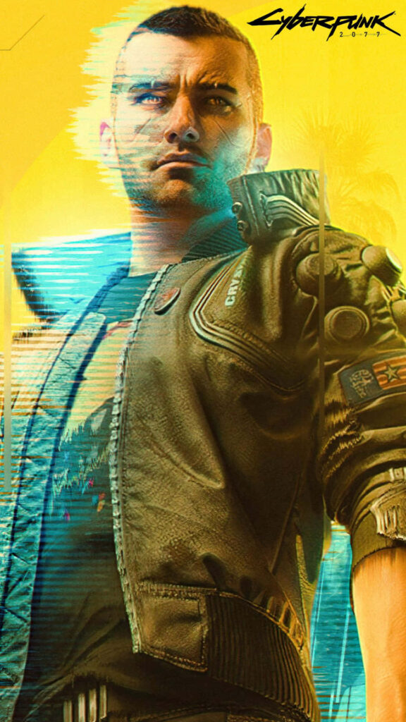 Neo-Tokyo's Dystopian Reality: Male V in Vibrant Cyber-lit District Wallpaper