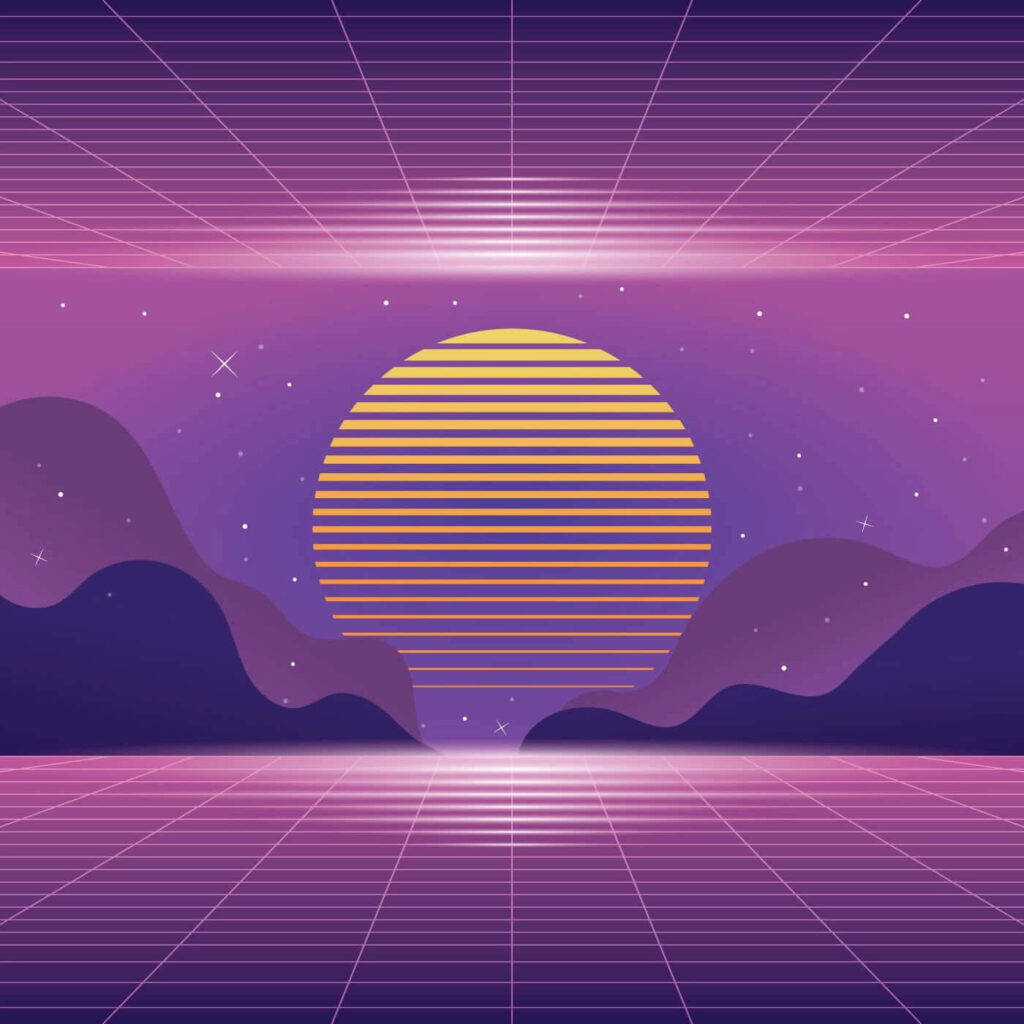 Synthesizing Nostalgia: An 80s Time Warp with Vintage Tech Vibes Wallpaper