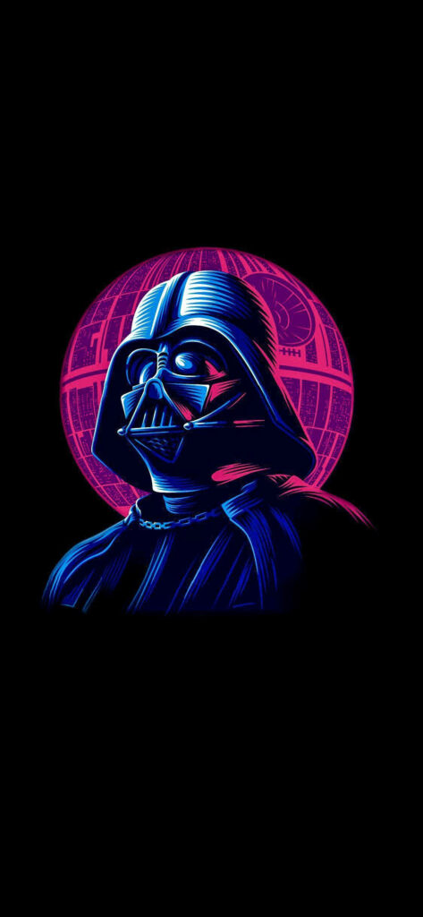 Darth Vader's Synthwave Awakening: Epic Star Wars 4k Wallpaper for Your iPhone