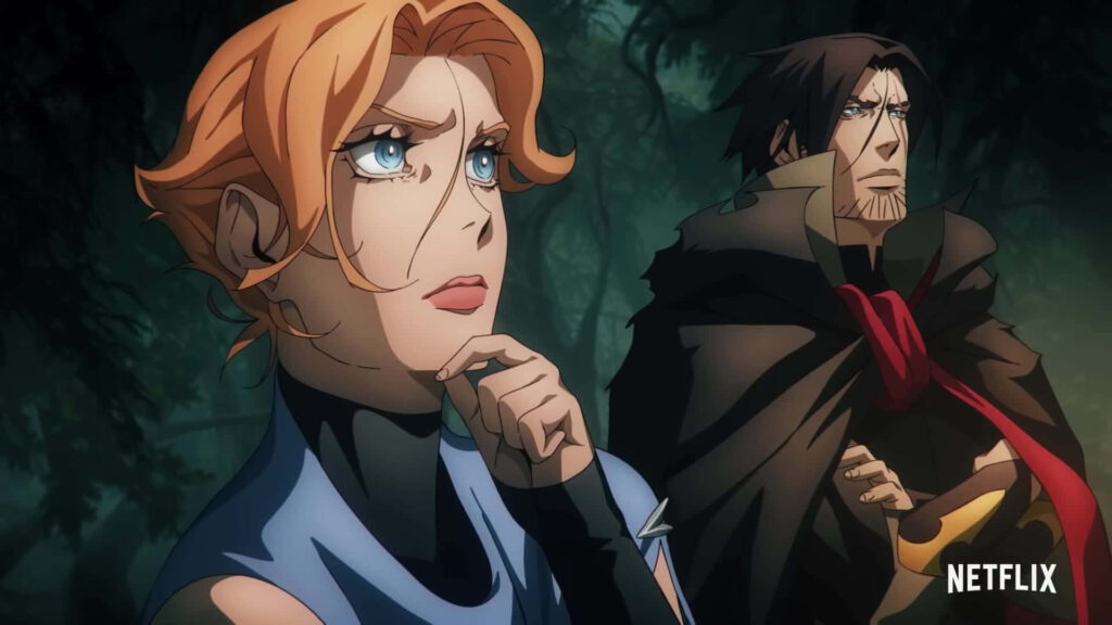 Sypha & Trevor Castlevania Wallpaper: Serious Moment in Mysterious Forest