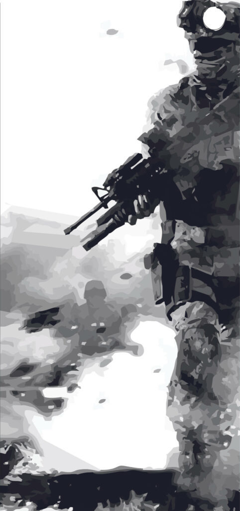 Tactical Soldier Wallpaper for Samsung S10 - Monochrome Design