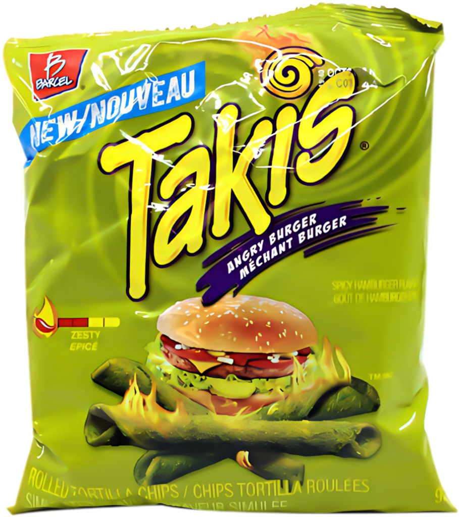 Vibrant Takis Angry Burger Chips Design - Spicy Flavor Wallpaper