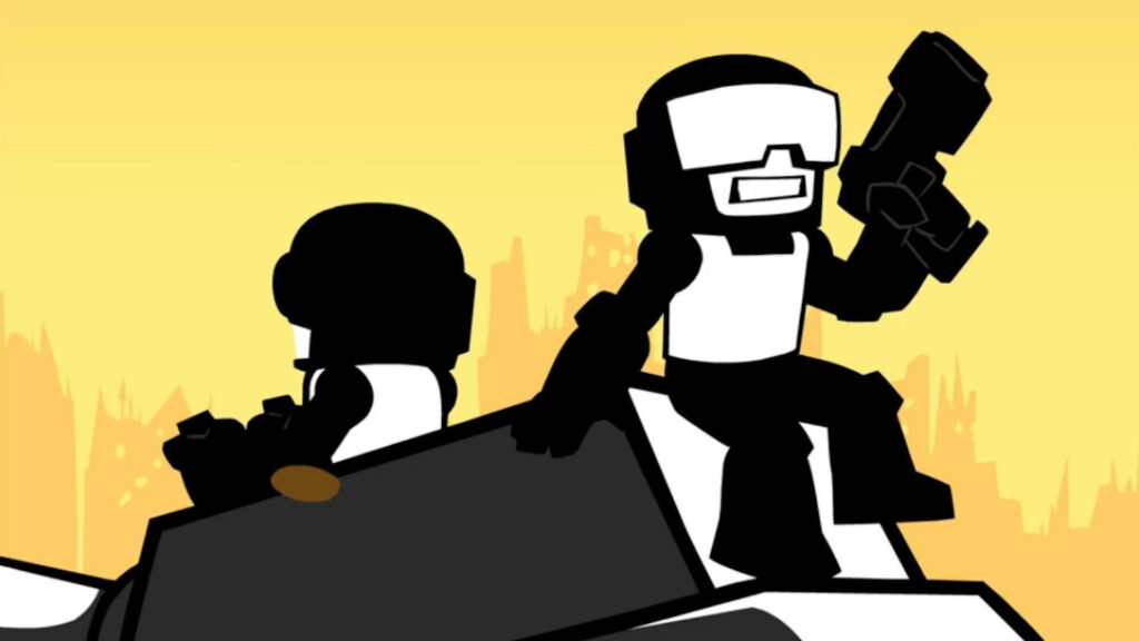 Chaos and Rhythm: Fierce Tankmen in Fnf's Captivating Background Image Wallpaper
