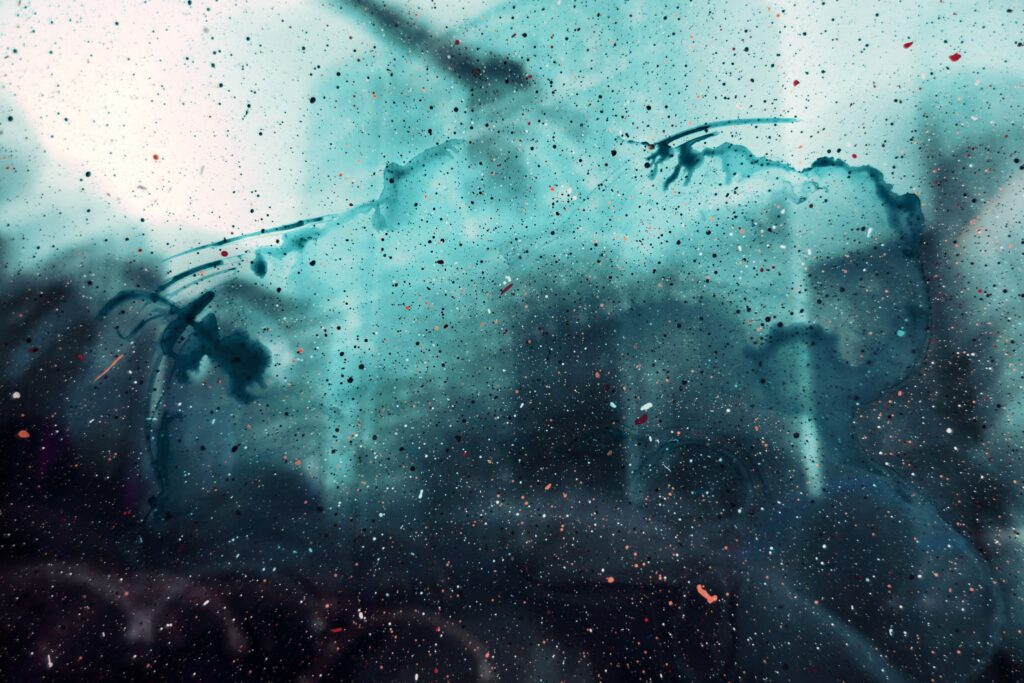 Abstract Teal & Blue Stains Wallpaper - Ethereal Background Design