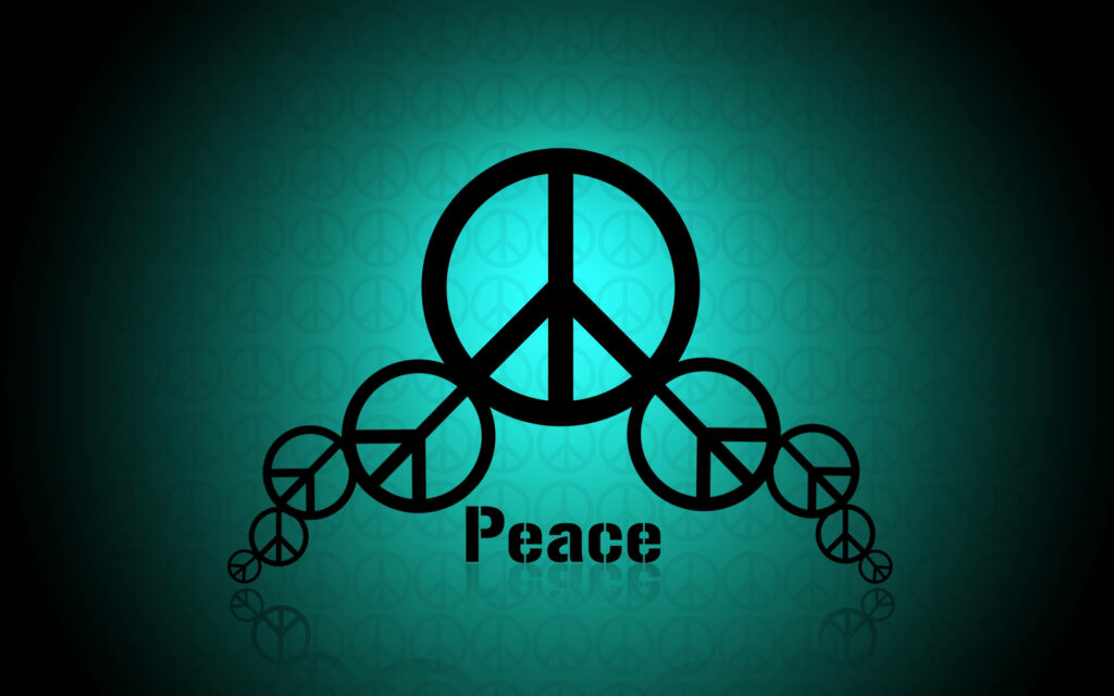 Teal Tranquility: The Peace Pyramid Wallpaper