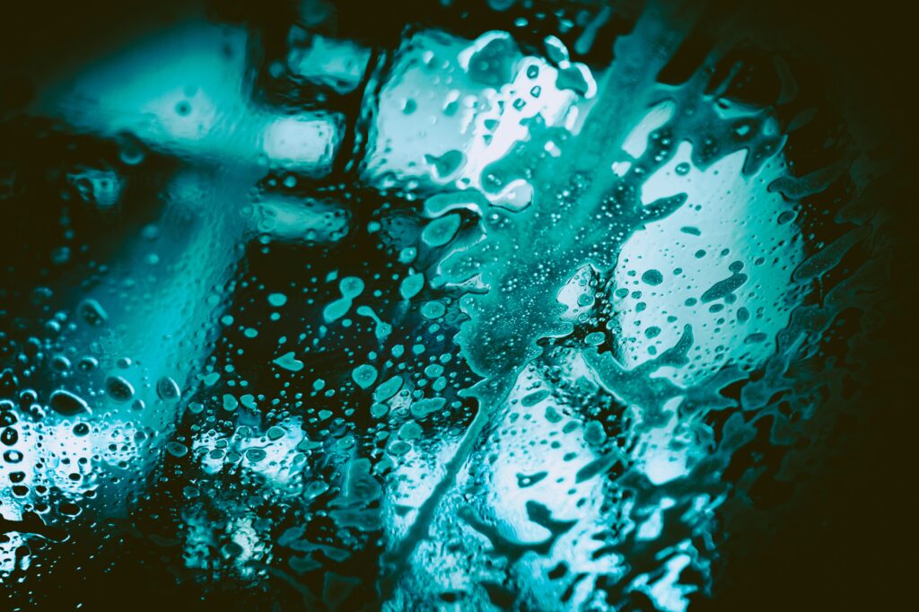 Teal Abstract Water Droplets Wallpaper - Calming Glass Design 6000x3999