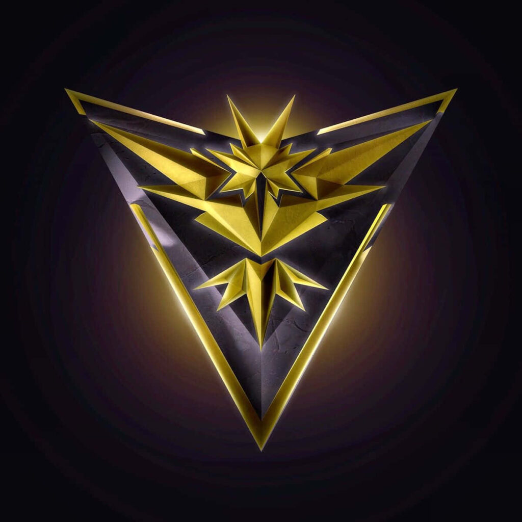 Electrifying Team Instinct Wallpaper: Zapdos Badge Design