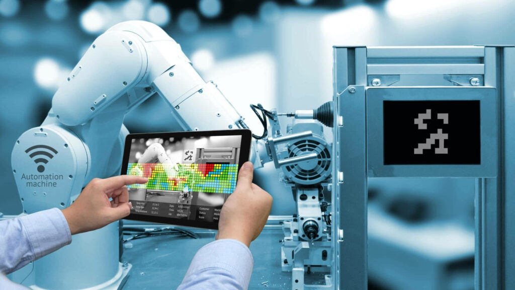 Tablet-Wielding Technician: Mastering Automation and Programming for Optimal System Performance Wallpaper