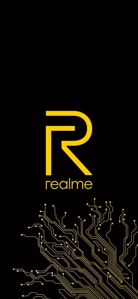 Powering Innovation: Realme's Circuit Board Logo Wallpaper