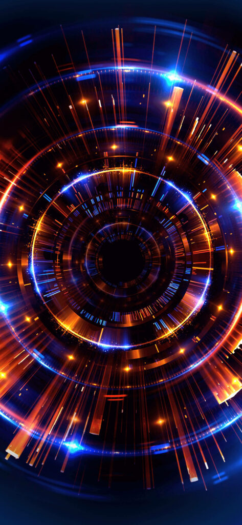 Cosmic Techno Delight: Vibrant Abstract Art for Asus Rog Phone Background Bliss Wallpaper
