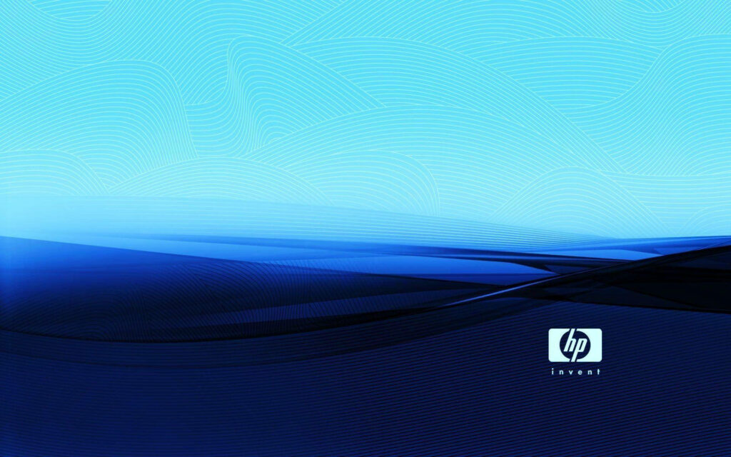 Technological Innovations Unveiled: Hp Laptop Logo Shining Amidst Mesmerizing Abstract Blue Swirls Wallpaper
