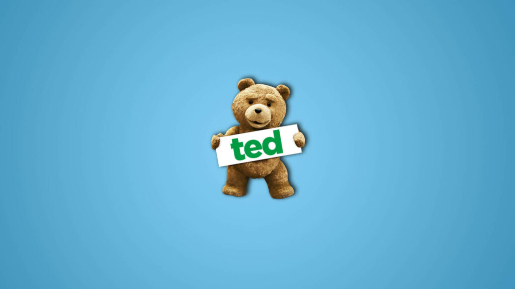 Ted: Teaser Takeover with Minimalist Branding - Clean and Crisp Title Poster in Soft Blue Ambiance Wallpaper
