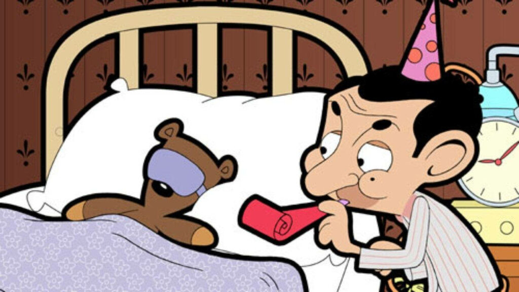 Wakey-Wakey Teddy: Mr. Bean's Mischievous Morning Surprise Wallpaper