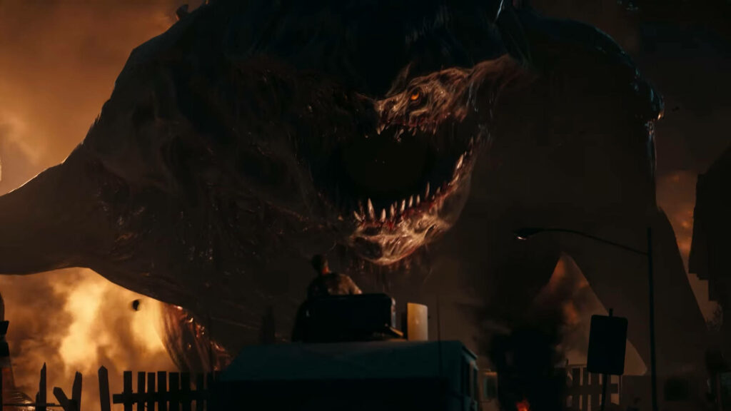 Giant Ridden monster towering on chaotic battlefield Back 4 Blood intense dramatic lighting wallpaper